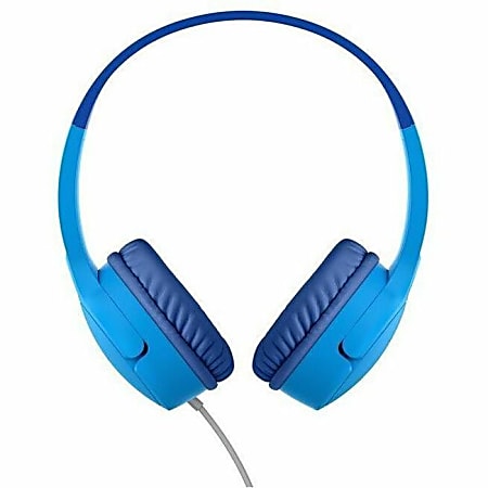 Belkin SoundForm Mini Wired On-Ear Headphones For Kids - Stereo - Mini-phone (3.5mm), USB Type C - Wired - Over-the-head, On-ear, Over-the-ear - Binaural - Circumaural - Noise Canceling - Blue