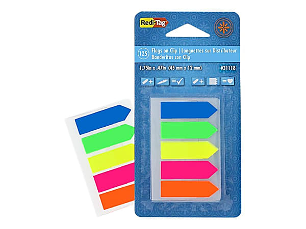 Redi Tag See Note Arrow Page Flags On Clip On Holder 1 34 x 1532 ...