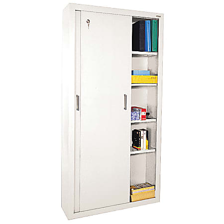 Sandusky® Sliding-Door Storage Cabinet, White