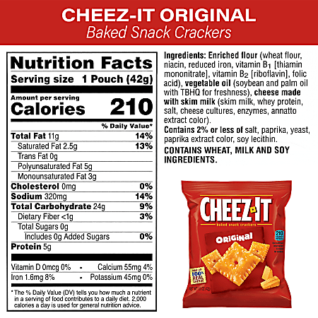 Cheez It Snack Cracker Variety Pack 45pk Office Depot