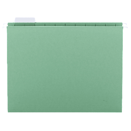 Smead® Hanging File Folders, 1/5-Cut Adjustable Tab, Letter Size, Bright Green, Box Of 25