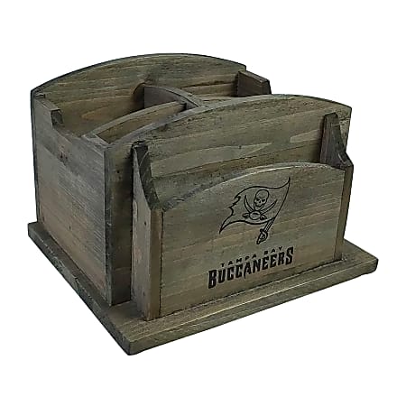 Imperial NFL Rustic Desk Organizer, 8”H x 8-1/2”W x 6-1/2”D, Tampa Bay Buccaneers