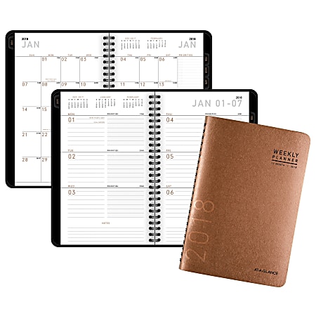 AT-A-GLANCE® Contemporary Weekly/Monthly Planner With Modern Cover, 4 7/8" x 8", 30% Recycled, Copper, January to December 2018 (70100X70-18)