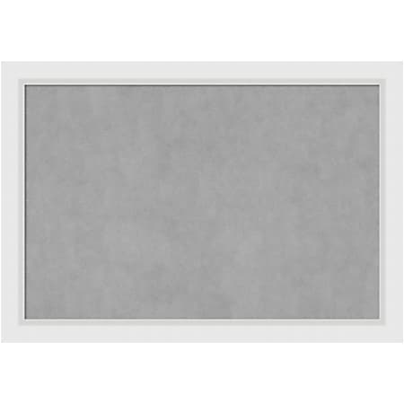 Amanti Art Magnetic Bulletin Board, Aluminum/Steel, 40" x 28", Blanco White Wood Frame