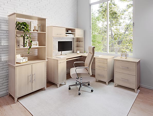 Realspace Koru 72 H 3 Shelf Bookcase With Printer Shelf File