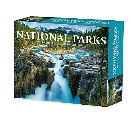 2024 Willow Creek Press Page-A-Day Daily Desk Calendar, 5" x 6", National Parks, January To December