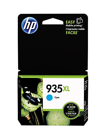 HP 935XL High-Yield Cyan Ink Cartridge, C2P24AN