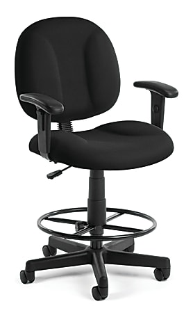 OFM Comfort Series Superchair Task Chair With Drafting Kit, Black, 105-AA-DK-805
