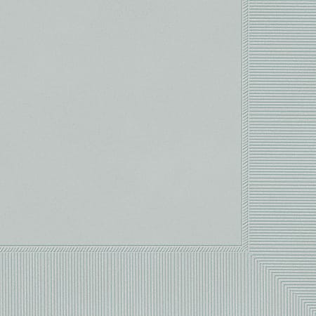 Amscan Lunch Napkins, 6-1/2" x 6-1/2", Silver, 100 Napkins Per Pack, Case Of 4 Packs