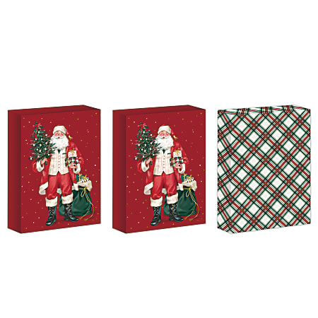 Hallmark 3-Pack Large Christmas Gift Boxes (Santa and Plaid)