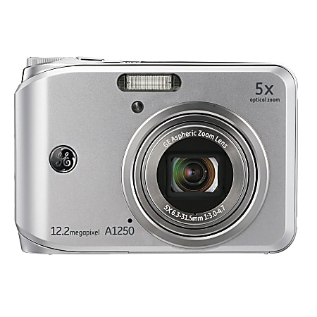 GE A1250 12.2 Megapixel Digital Camera Silver - Office Depot