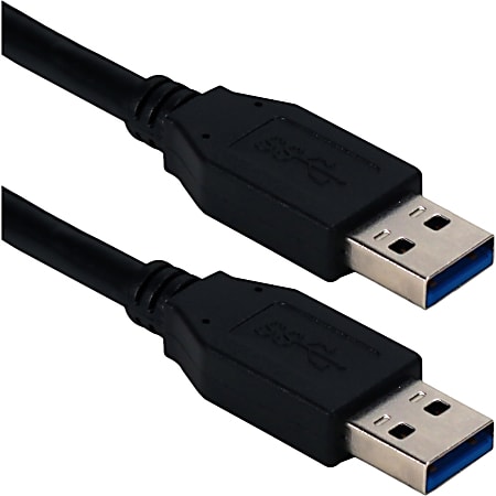 QVS 3ft USB 3.0/3.1 Type A Male to Male 5Gbps Black Cable - 3 ft USB Data Transfer Cable  - CC2229C03BK