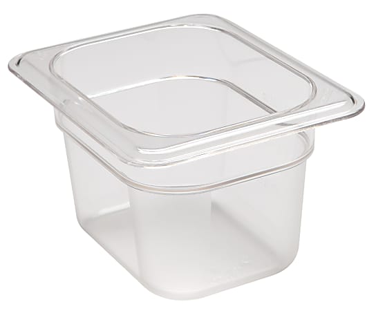 Cambro Camwear GN 1/8 Size 4" Food Pans, 4”H x 4-1/4”W x 6-5/16”D, Clear, Set Of 6 Pans