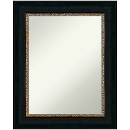 Amanti Art Non-Beveled Rectangle Framed Bathroom Wall Mirror, 30-1/2” x 24-1/2”, Paragon Bronze