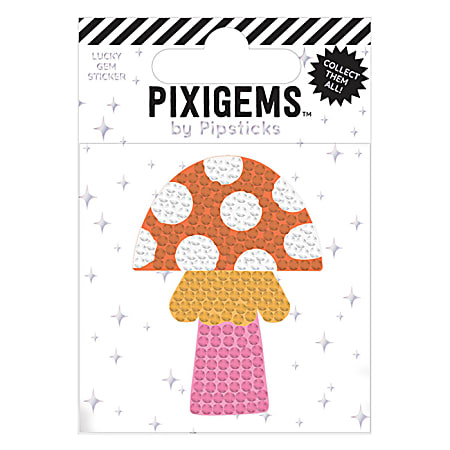 Pipsticks Pixigem Sticker, 2" x 2", Minnie Mushroom