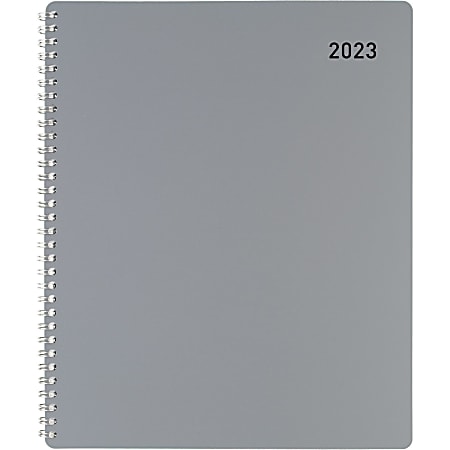 Office Depot® Brand Monthly Planner, 8-1/2" x 11", Silver, January To December 2023, OD001630