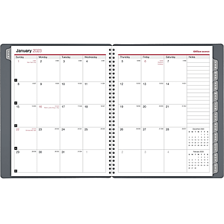 January to December 2021 Office Depot Brand Monthly Planner 8-1/2 x 11 OD001630 Silver 