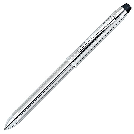 Cross® Tech3+™ Multifunctional Pen/Pencil, Medium Point, 1.0 mm, Chrome Barrel, Assorted Ink Colors