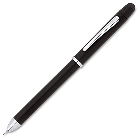 Cross® Tech3+™ Multifunctional Pen/Pencil, Medium Point, 1.0 mm, Black/Chrome, Assorted Ink Colors