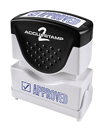 AccuStamp2 Approved Stamp, Shutter Pre-Inked One-Color APPROVED Stamp, 1/2" x 1-5/8" Impression, Blue Ink