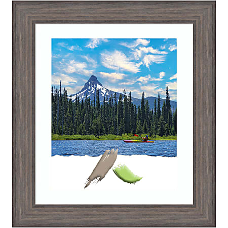 Amanti Art Rectangular Wood Picture Frame, 25” x 29” With Mat, Country Barnwood