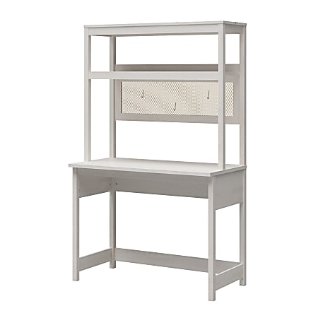 Mr. Kate Tess Standing Desktop & Workstation With Modular Storage Options, 77-1/8"H x 47-9/16"W x 23-5/8"D, Ivory Oak