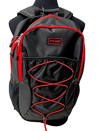 Fuel Rider Sport Bungee Backpack With 15.5” Laptop Compartment, Black