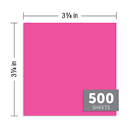 Office Depot® Brand Plexi Note Cube, 3 1/4" x 3 1/4", Unruled, 500 Sheets, Assorted Neon Colors