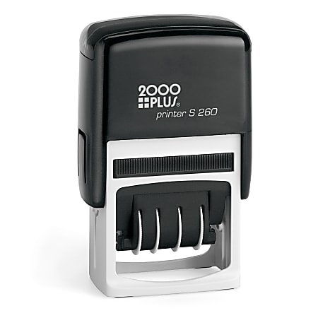 2000 PLUS&reg; Date 4 Message Dater Stamp Self-Inking Date 4-in-1 Message Dater Stamp, Received, Entered, Paid, Faxed, 15/16" x 1-3/4", Blue and Red Ink