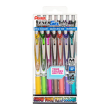 Pentel® EnerGel™ RTX Retractable Liquid Gel Pens, 14pk, Medium Point, 0.7mm, Assorted
