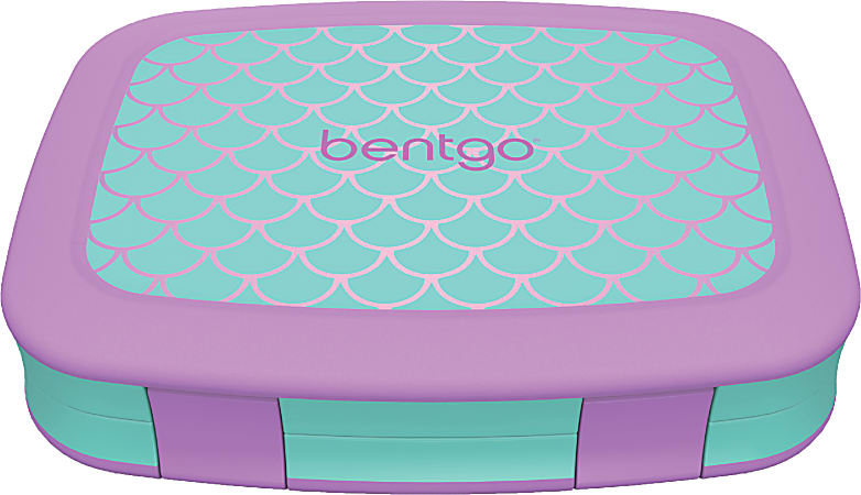 Bentgo Kids Prints 5-Compartment Lunch Box, 2"H x 6-1/2"W x 8-1/2"D, Mermaid Scales