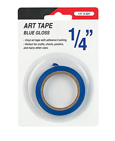 COSCO Art Graphic and Craft Tape Roll, Self-Adhesive, Gloss Blue, 1/4 wide  x 324 length