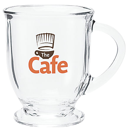 MUG,  CLEAR CAF" GLASS 16OZ.