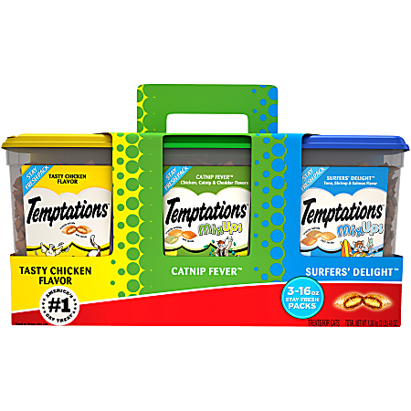 Temptations Cat Treats Variety Pack, 1 Lb, Pack Of 3 Bags