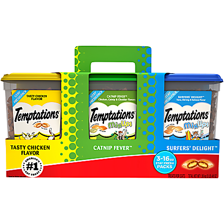 Temptations Cat Treats Variety Pack 1 Lb Pack Of 3 Bags Office Depot