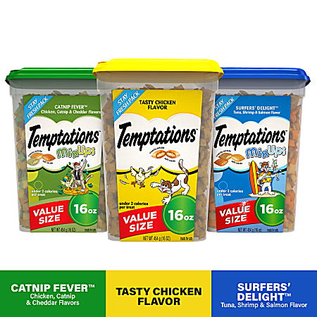 Temptations Cat Treats Variety Pack 1 Lb Pack Of 3 Bags Office Depot