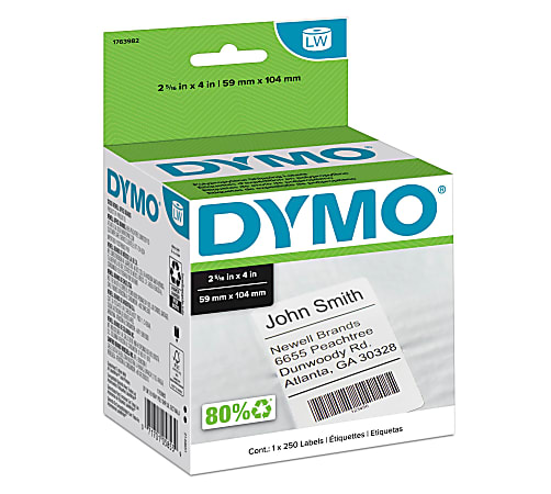 DYMO® White LabelWriter® Shipping Labels, 1763982, 2 5/16