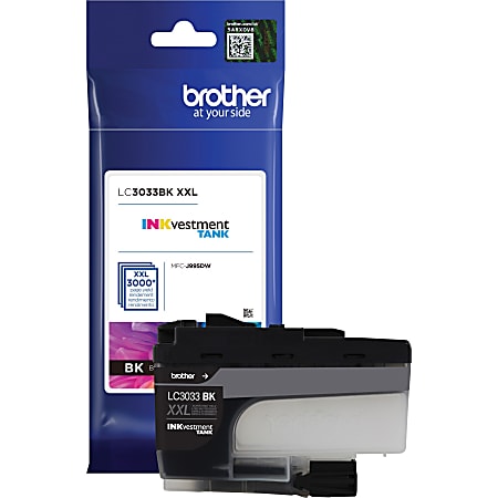 Brother Genuine LC3033BK Single Pack Super High-yield Black INKvestment Tank Ink Cartridge - Inkjet - Super High Yield - 3000 Pages - 1 Pack