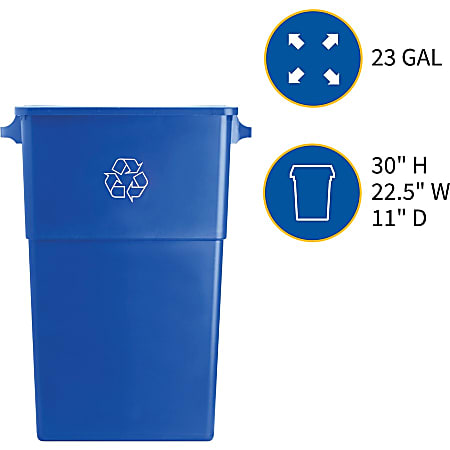 Genuine Joe 23 Gallon Recycling Container - 23 gal Capacity - Rectangular - 30