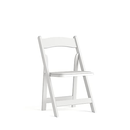 Flash Furniture HERCULES Wood Folding Chair With Vinyl Seat, White