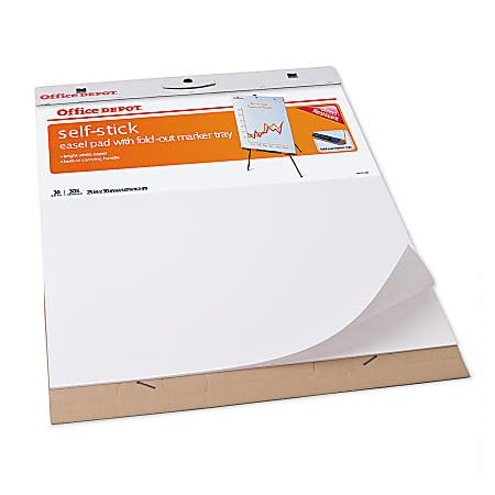 Office Depot® Brand 30% Recycled Restickable Easel Pads With Liner, 25" x 30", Unruled, 30 Sheets, White, Pack Of 2