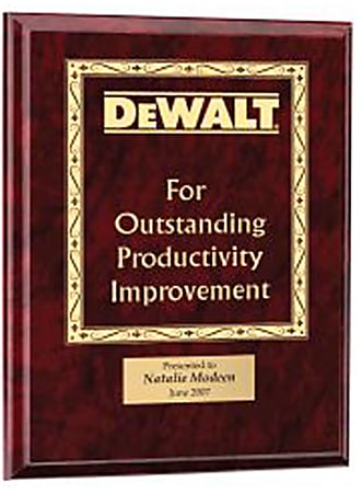 Wood Award Plaque With Engraved Plate