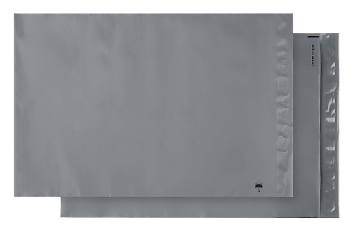 Office Depot® Brand Poly Flex Mailers, 19" x 24", Gray, Pack Of 5