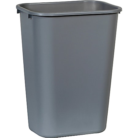 Rubbermaid Commercial 41 QT Large Deskside Wastebaskets - 10.25 gal Capacity - Rectangular - Dent Resistant, Durable, Rust Resistant, Easy to Clean - 20" Height x 11.3" Width x 15.3" Depth - Plastic - Gray - 12 / Carton