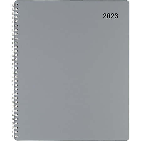 Office Depot® Brand Weekly/Monthly Planner, 8-1/2" x 11", Silver, January To December 2023, OD711830