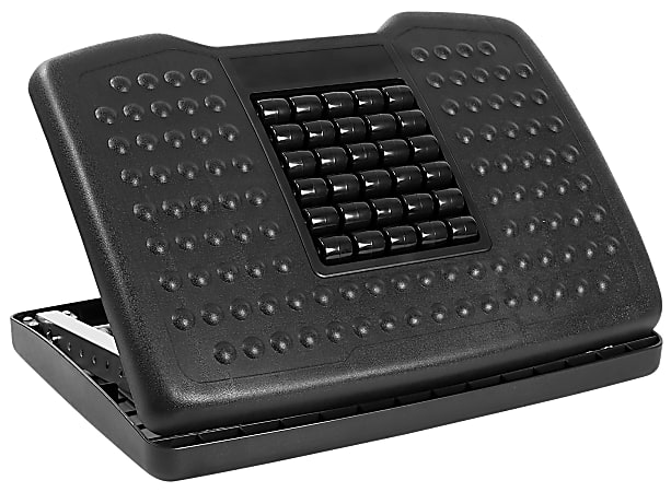 Mount-It! Adjustable Under Desk Footrest With Massaging Rollers, Plastic, 15&rdquo; x 17-13/16&rdquo;, Black
