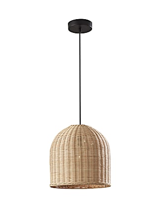Adesso® Bahama Pendant Lamp, 12”H x 12”W, Tan