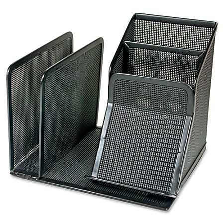 Artistic Punched Metal Multipurpose Desk Organizer, 5-3/4" x 6-1/2" x 5", Black