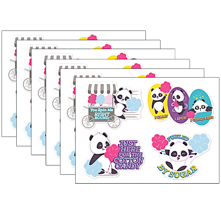 Eureka Jumbo Scented Stickers, Cotton Candy, 12 Stickers Per Pack, Set Of 6 Packs