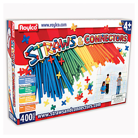 Roylco Straws And Connectors™, 8" x 25", Pack Of 400